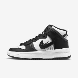 Women's Nike Dunk High Up Trainers White / Dark Grey / Black | NK093GQV