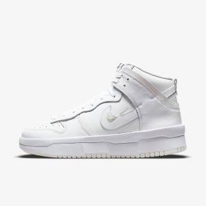 Women's Nike Dunk High Up Trainers White / Black / White | NK478BGO