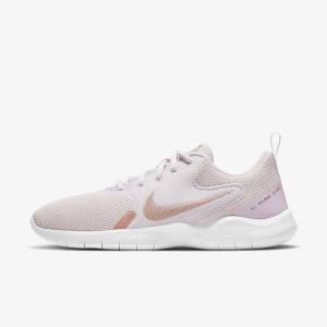 Women's Nike Flex Experience Run 10 Road Running Shoes Light Purple / White / Metal Red Brown | NK012HXU