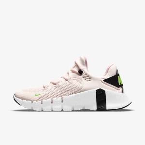 Women's Nike Free Metcon 4 Training Shoes Light Pink / White / Black / Green | NK708LZQ