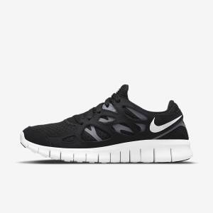 Women's Nike Free Run 2 Trainers Black / Dark Grey / White | NK627UKS