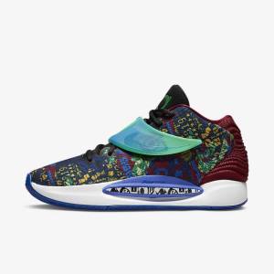 Women's Nike KD14 NRG Basketball Shoes Blue / Royal Blue / Light Green | NK816GAS