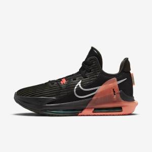 Women's Nike LeBron Witness 6 Basketball Shoes Black / Red / Metal Silver | NK603PVA