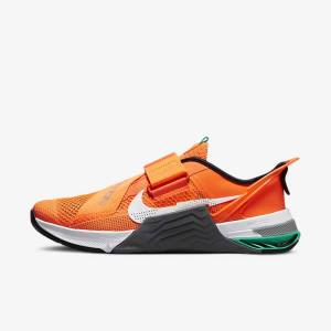 Women's Nike Metcon 7 FlyEase Training Shoes Orange / Dark Grey / Turquoise / White | NK436PWA