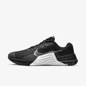 Women's Nike Metcon 7 Training Shoes Black / White / Grey / Metal Dark Grey | NK789NRZ