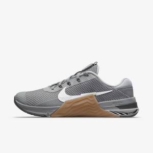 Women's Nike Metcon 7 Training Shoes Grey / Brown / Dark Grey / White | NK852CGN