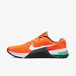 Women's Nike Metcon 7 Training Shoes Orange / Dark Grey / Turquoise / White | NK201QBO