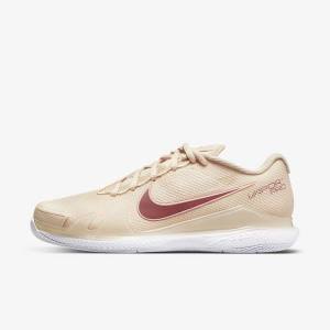 Women's Nike NikeCourt Air Zoom Vapor Pro Hard-Court Tennis Shoes White / Coral / Red | NK829EKA