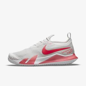 Women's Nike NikeCourt React Vapor NXT Hard Court Tennis Shoes Light Beige / White | NK170YOK