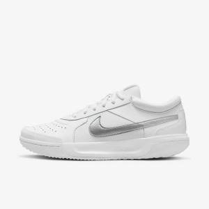 Women's Nike NikeCourt Zoom Lite 3 Tennis Shoes White / Metal Silver | NK206TNY