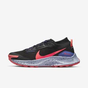 Women's Nike Pegasus Trail 3 GORE-TEX Waterproof Trail Running Shoes Black / Light Mango / Red | NK567WZJ