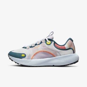 Women's Nike React Escape Run Road Running Shoes White / Blue / Black / Pink | NK835THG