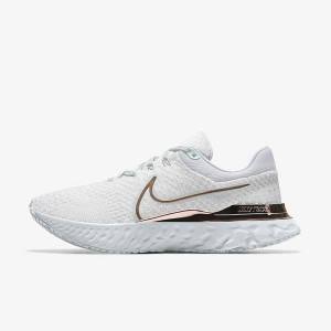 Women's Nike React Infinity Run 3 By You Custom Road Running Shoes White | NK291JCX