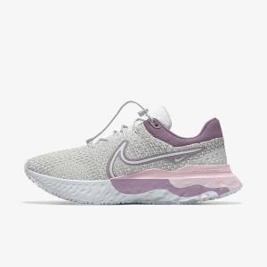 Women's Nike React Infinity Run 3 By You Custom Road Running Shoes Grey / Platinum / Grey | NK703ORG