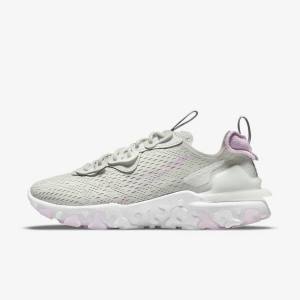 Women's Nike React Vision Trainers Light Beige / White / Pink | NK821OWJ