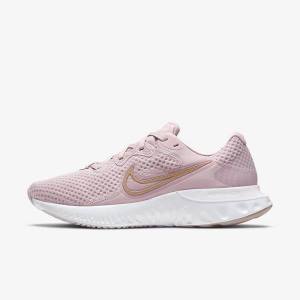 Women's Nike Renew Run 2 Road Running Shoes Light Purple / White / Metal Red Brown | NK235TZC