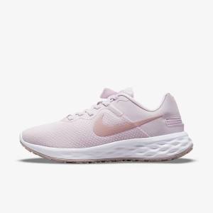 Women's Nike Revolution 6 FlyEase Next Nature Easy On-Off Road Running Shoes Light Purple / White | NK023EGY