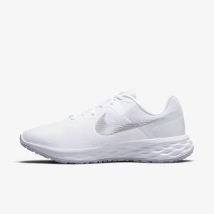 Women's Nike Revolution 6 Next Nature Road Running Shoes White / Platinum / Metal Silver | NK802NFD