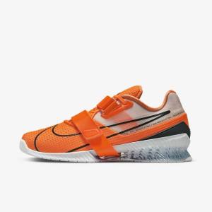 Women's Nike Romaleos 4 Training Shoes Orange / White / Black | NK092LVK