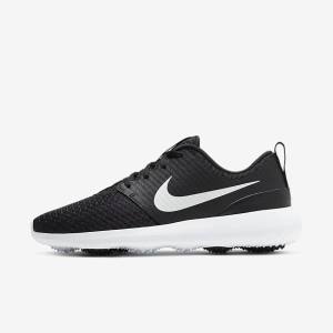 Women's Nike Roshe G Golf Shoes Black / White / Metal White | NK564DNL