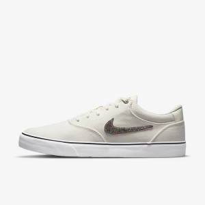 Women's Nike SB Chron 2 Canvas Premium Skate Shoes Grey / Green | NK582SXB