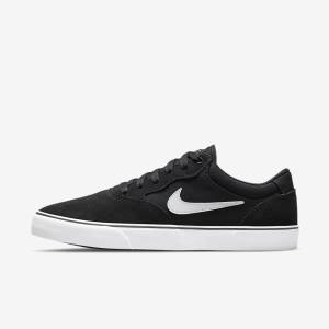 Women's Nike SB Chron 2 Skate Shoes Black / White | NK215VXB