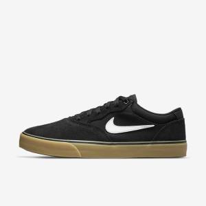 Women's Nike SB Chron 2 Skate Shoes Black / Light Brown / White | NK684DVB