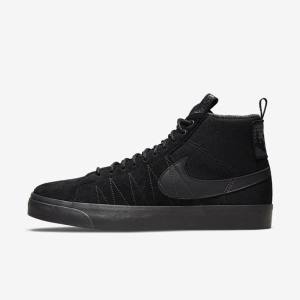 Women's Nike SB Zoom Blazer Mid Premium Skate Shoes Black / Dark Grey | NK753MYG