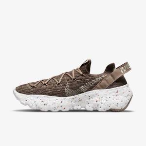 Women's Nike Space Hippie 04 Trainers Brown / White | NK325OND