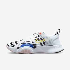 Women's Nike SuperRep Go 2 Training Shoes White / Black / Blue / Yellow | NK128YCJ