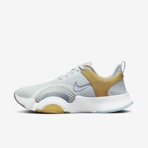 Women's Nike SuperRep Go 2 Training Shoes Platinum / Metal Gold / White | NK605CDN