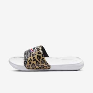 Women's Nike Victori One Print Slides White / Black / Purple / Red | NK619GZO