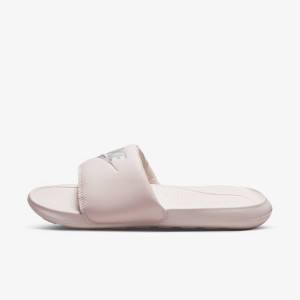 Women's Nike Victori One Slides Rose / Rose / Metal Silver | NK865MFC