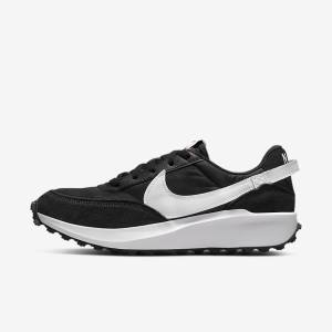 Women's Nike Waffle Debut Trainers Black / Orange / White | NK745XDJ