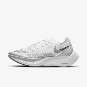 Women's Nike ZoomX Vaporfly Next% 2 Road Racing Running Shoes White / Yellow / Blue | NK714JKS