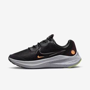 Women's Nike Zoom Winflo 8 Shield Weatherised Road Running Shoes Black / Orange / Purple | NK907CEZ